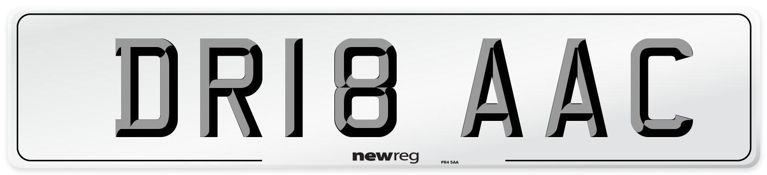 DR18 AAC Number Plate from New Reg